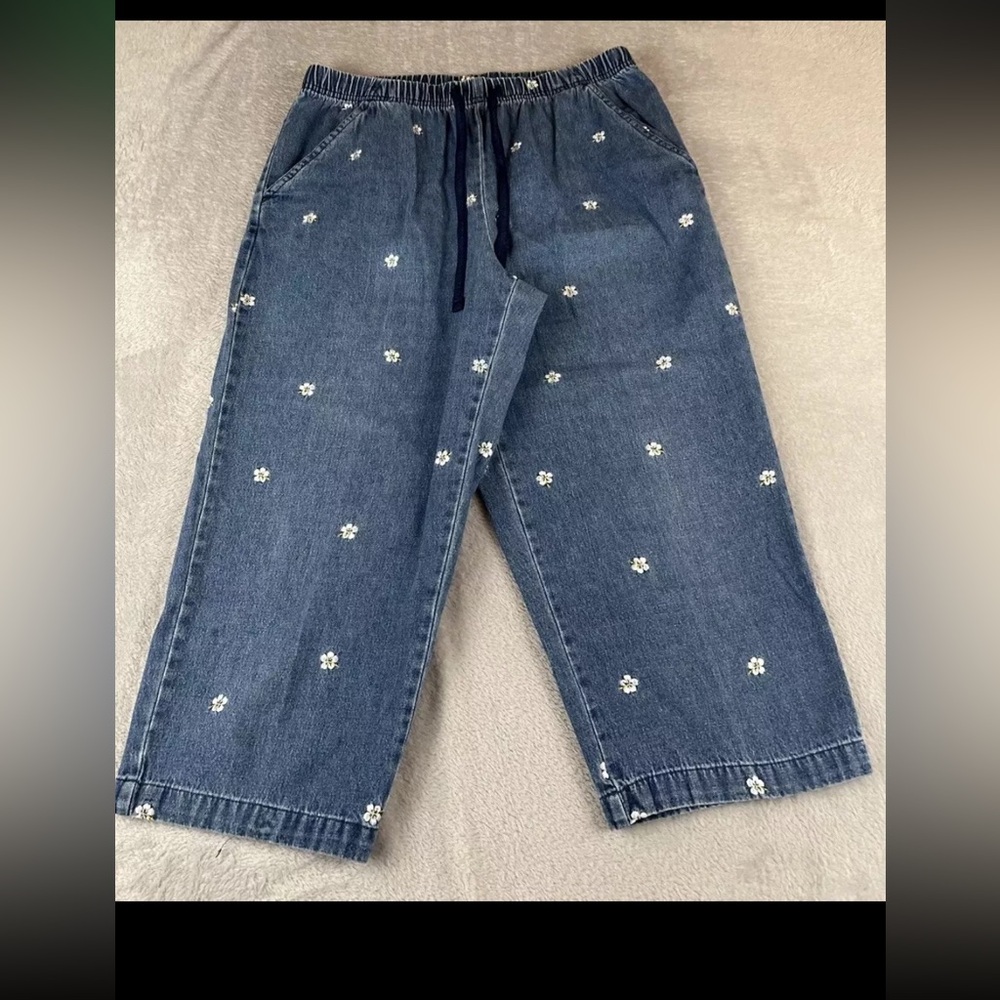 Editions womens blue light wash denim pull on jeans size small